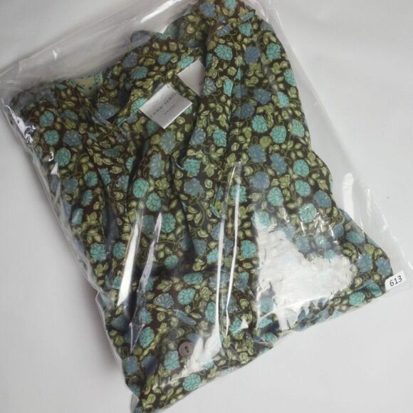 Emma James Womens Size 14W Green Floral Print Rouffle Blouse Button Up - Picture 11 of 11